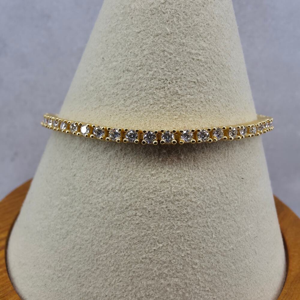 6.5" 2.5mm Moissanite Tennis Bracelet 14K Gold Plated 925 Silver - GRA Certified